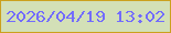 文字の大きさ：1、枠の色：cba01e、背景の色：d3e0b7、文字の色：736cfe 無料ブログパーツのブログ時計