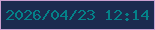 文字の大きさ：2、枠の色：cba0d0、背景の色：1c2b4f、文字の色：048189 無料ブログパーツのブログ時計