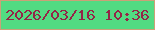 文字の大きさ：1、枠の色：cba177、背景の色：52db82、文字の色：942547 無料ブログパーツのブログ時計