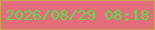 文字の大きさ：4、枠の色：cba351、背景の色：e36d7b、文字の色：56e04a 無料ブログパーツのブログ時計