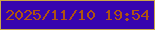 文字の大きさ：2、枠の色：cba548、背景の色：3704af、文字の色：af5311 無料ブログパーツのブログ時計