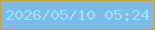 文字の大きさ：3、枠の色：cba610、背景の色：7eb9ea、文字の色：96e9f8 無料ブログパーツのブログ時計