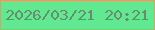 文字の大きさ：1、枠の色：cba76a、背景の色：62e891、文字の色：638f6f 無料ブログパーツのブログ時計
