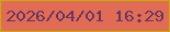 文字の大きさ：3、枠の色：cba908、背景の色：e16c56、文字の色：6a345f 無料ブログパーツのブログ時計