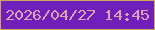 文字の大きさ：1、枠の色：cbaa5b、背景の色：6f20bb、文字の色：e1a1b1 無料ブログパーツのブログ時計