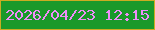 文字の大きさ：1、枠の色：cbac22、背景の色：1a992a、文字の色：f18ef8 無料ブログパーツのブログ時計
