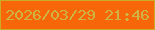 文字の大きさ：1、枠の色：cbad25、背景の色：f76608、文字の色：cfb443 無料ブログパーツのブログ時計