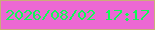 文字の大きさ：5、枠の色：cbad79、背景の色：ec68d3、文字の色：10fa56 無料ブログパーツのブログ時計