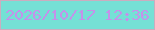 文字の大きさ：2、枠の色：cbadbf、背景の色：75e0d5、文字の色：c492ea 無料ブログパーツのブログ時計