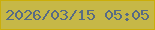 文字の大きさ：5、枠の色：cbae09、背景の色：c6b847、文字の色：586b84 無料ブログパーツのブログ時計