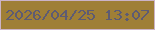 文字の大きさ：5、枠の色：cbb3c7、背景の色：9f7f36、文字の色：5d5b73 無料ブログパーツのブログ時計