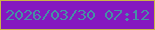 文字の大きさ：2、枠の色：cbb447、背景の色：8518c0、文字の色：4691a4 無料ブログパーツのブログ時計