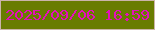 文字の大きさ：3、枠の色：cbb4a9、背景の色：697c00、文字の色：e410bb 無料ブログパーツのブログ時計