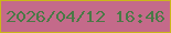 文字の大きさ：4、枠の色：cbb618、背景の色：c46a8a、文字の色：497946 無料ブログパーツのブログ時計