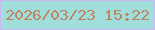 文字の大きさ：4、枠の色：cbb7f5、背景の色：9fdeda、文字の色：bd8660 無料ブログパーツのブログ時計
