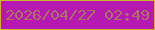 文字の大きさ：4、枠の色：cbb828、背景の色：b619b2、文字の色：ae725f 無料ブログパーツのブログ時計