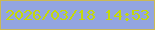 文字の大きさ：5、枠の色：cbb954、背景の色：93a5e0、文字の色：c5d909 無料ブログパーツのブログ時計
