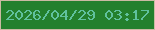 文字の大きさ：4、枠の色：cbbaa3、背景の色：23802d、文字の色：60c19e 無料ブログパーツのブログ時計