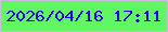 文字の大きさ：3、枠の色：cbbcdd、背景の色：61f762、文字の色：1905ea 無料ブログパーツのブログ時計