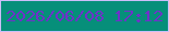 文字の大きさ：4、枠の色：cbbef9、背景の色：068f7a、文字の色：6f31ca 無料ブログパーツのブログ時計