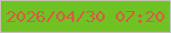 文字の大きさ：1、枠の色：cbbfb8、背景の色：70c223、文字の色：d75b43 無料ブログパーツのブログ時計
