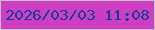 文字の大きさ：1、枠の色：cbc0ca、背景の色：cd3ec2、文字の色：193da3 無料ブログパーツのブログ時計