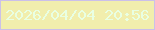 文字の大きさ：2、枠の色：cbc0e9、背景の色：f1eead、文字の色：e9ffe3 無料ブログパーツのブログ時計