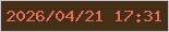 文字の大きさ：4、枠の色：cbc4d3、背景の色：452f17、文字の色：e96d5a 無料ブログパーツのブログ時計
