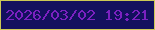 文字の大きさ：5、枠の色：cbc855、背景の色：13105e、文字の色：7b21c0 無料ブログパーツのブログ時計