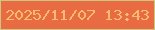 文字の大きさ：3、枠の色：cbc87d、背景の色：e96b43、文字の色：fdbc6c 無料ブログパーツのブログ時計
