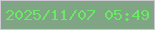 文字の大きさ：1、枠の色：cbc8d1、背景の色：7fa584、文字の色：6be866 無料ブログパーツのブログ時計