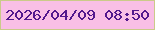 文字の大きさ：2、枠の色：cbca89、背景の色：f9bfe6、文字の色：52188d 無料ブログパーツのブログ時計