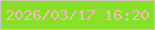 文字の大きさ：5、枠の色：cbcbb2、背景の色：88e029、文字の色：f3bbb9 無料ブログパーツのブログ時計