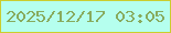 文字の大きさ：5、枠の色：cbcd2d、背景の色：b5ffee、文字の色：88ab5d 無料ブログパーツのブログ時計