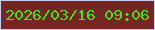 文字の大きさ：3、枠の色：cbcdf3、背景の色：742620、文字の色：47df1e 無料ブログパーツのブログ時計