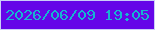 文字の大きさ：4、枠の色：cbcef7、背景の色：6506e8、文字の色：16b5d1 無料ブログパーツのブログ時計