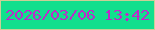 文字の大きさ：2、枠の色：cbcf96、背景の色：12df8d、文字の色：bd2aca 無料ブログパーツのブログ時計