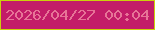 文字の大きさ：5、枠の色：cbd00b、背景の色：c31c68、文字の色：e77497 無料ブログパーツのブログ時計