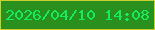 文字の大きさ：5、枠の色：cbd02e、背景の色：29901e、文字の色：10ed61 無料ブログパーツのブログ時計