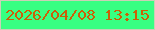 文字の大きさ：4、枠の色：cbd0b6、背景の色：38ff82、文字の色：cb5f07 無料ブログパーツのブログ時計