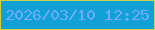 文字の大きさ：5、枠の色：cbd14c、背景の色：11a1d7、文字の色：6dadfb 無料ブログパーツのブログ時計