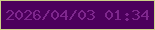 文字の大きさ：3、枠の色：cbd186、背景の色：4c005c、文字の色：7e278d 無料ブログパーツのブログ時計
