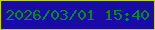 文字の大きさ：1、枠の色：cbd50f、背景の色：180ba6、文字の色：078a1e 無料ブログパーツのブログ時計