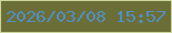 文字の大きさ：5、枠の色：cbd599、背景の色：6c6e37、文字の色：518fc2 無料ブログパーツのブログ時計