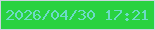 文字の大きさ：3、枠の色：cbd5df、背景の色：29d241、文字の色：6cdbc6 無料ブログパーツのブログ時計
