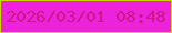 文字の大きさ：2、枠の色：cbd602、背景の色：eb23da、文字の色：d31488 無料ブログパーツのブログ時計