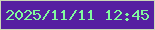 文字の大きさ：1、枠の色：cbd7b7、背景の色：561fa1、文字の色：81fa9e 無料ブログパーツのブログ時計