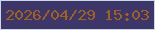 文字の大きさ：5、枠の色：cbd7e8、背景の色：3d3668、文字の色：a05f26 無料ブログパーツのブログ時計