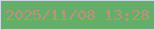 文字の大きさ：4、枠の色：cbd9e6、背景の色：64af68、文字の色：c2907f 無料ブログパーツのブログ時計