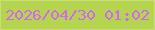 文字の大きさ：1、枠の色：cbdd78、背景の色：b5d44f、文字の色：d367f3 無料ブログパーツのブログ時計